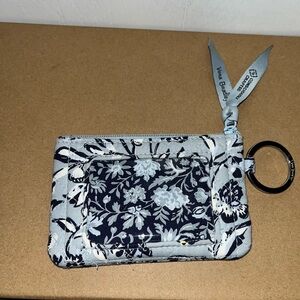 Vera Bradley Women's Cotton Zip Wallet Floral Print Blue‎ & White